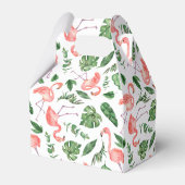 Tropisch roze Flamingo patroon v2 Bedankdoosjes (Achterkant)