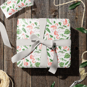 Tropisch roze Flamingo patroon v2 Cadeaupapier