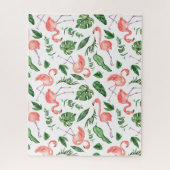 Tropisch roze Flamingo patroon v2 Legpuzzel (Verticaal)
