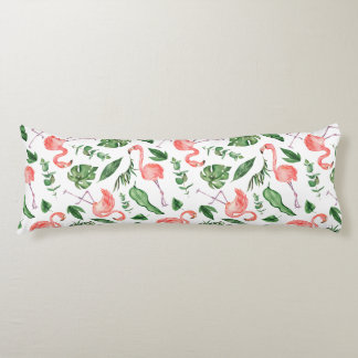 Tropisch roze Flamingo patroon v2 Lichaamskussen