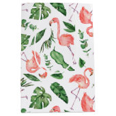 Tropisch roze Flamingo patroon v2 Medium Cadeauzakje (Voorkant)