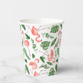 Tropisch roze Flamingo patroon v2 Papieren Bekers (Links)