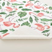 Tropisch roze Flamingo patroon v2 Sherpa Deken (3/4)