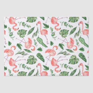 Tropisch roze Flamingo patroon v2 Tissuepapier