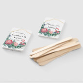 Tropisch roze flamingo Peony Weddenschap Bedankt Handwaaier (Niet-gemonteerd)