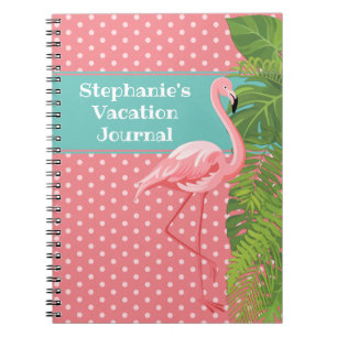 Tropisch roze Flamingo Polka Dot VacJournal Notitieboek