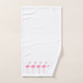 Tropisch roze flamingo Stripe Monogram Bad Handdoek (Handdoek)