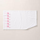 Tropisch roze flamingo Stripe Monogram Bad Handdoek (Handdoek)