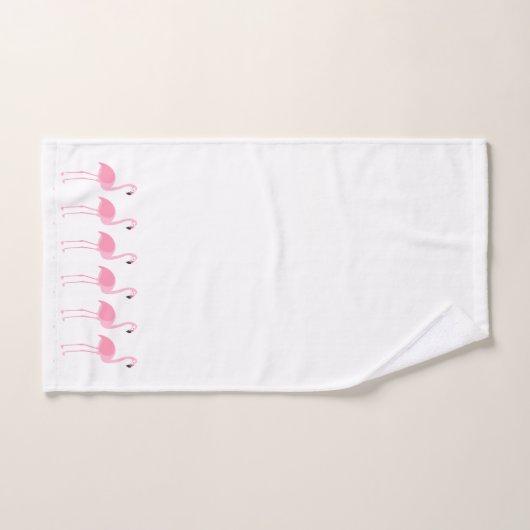 Tropisch roze flamingo Stripe Monogram Bad Handdoek (Handdoek)