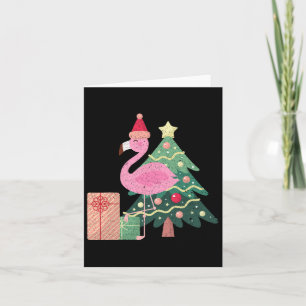 Tropisch roze flamingo Summer Vacking Kerstmis I Kaart