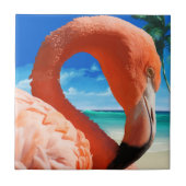 Tropisch Roze Flamingo Tile Trivet Tegeltje (Voorkant)