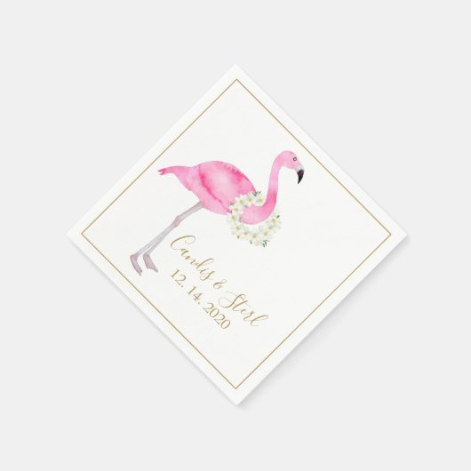 Tropisch Roze Flamingo White Magnolia Elegant Servet (Hoek)