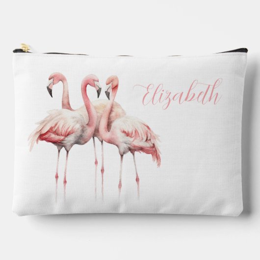 Tropisch roze flamingos gepersonaliseerd etui (Voorkant)