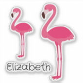 Tropisch roze flamingos gepersonaliseerd sticker (Voorkant)