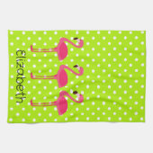 Tropisch roze flamingos Persoonlijke keukenhanddoe Theedoek (Horizontaal)