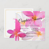 Tropisch roze Floral Hawaii Beach Couple's Shower Kaart (Voorkant / Achterkant)