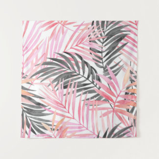 Tropisch roze groen blad Waterverf Wandkleed