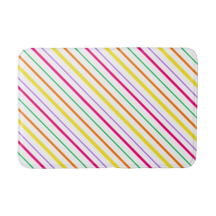 Tropisch Roze Groen Sinaasappel Gele Strepen Badmat