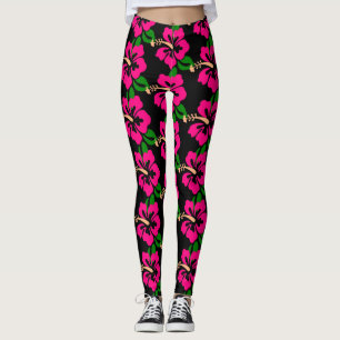 Tropisch roze hibiscus flower Thunder_Cove Leggings