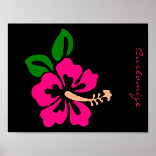 Tropisch roze hibiscus flower Thunder_Cove Poster