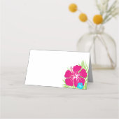 Tropisch Roze Hibiscus vouwlabel of (Voorkant)