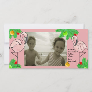 Tropisch Roze Kerst/ Foto Wenskaart Feestdagenkaart