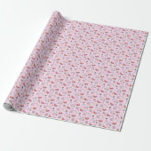 Tropisch roze Memphis Style Pattern Cadeaupapier (Uitgerold)
