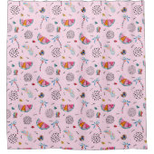 Tropisch roze Memphis Style Pattern Douchegordijn (Voorkant)