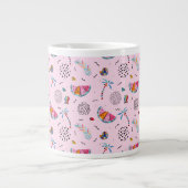 Tropisch roze Memphis Style Pattern Jumbo Beker (Voorkant)