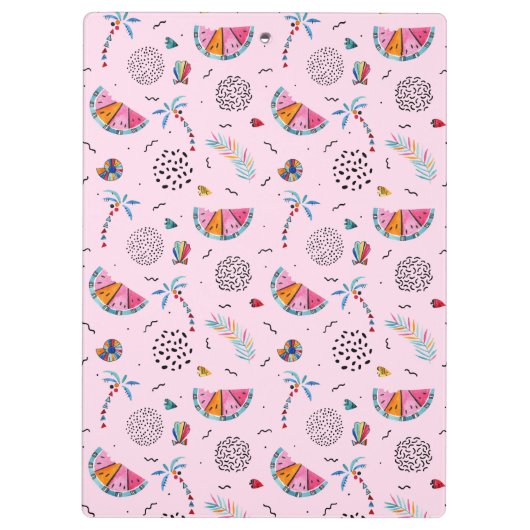 Tropisch roze Memphis Style Pattern Klembord (Achterkant)