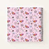 Tropisch roze Memphis Style Pattern Notitieboek (Achterkant)