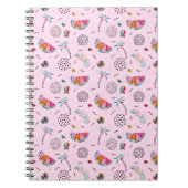 Tropisch roze Memphis Style Pattern Notitieboek (Voorkant)