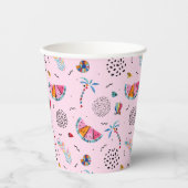 Tropisch roze Memphis Style Pattern Papieren Bekers (Voorkant)