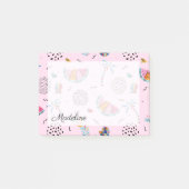 Tropisch roze Memphis Style Pattern Post-it® Notes (Voorkant)