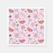 Tropisch roze Memphis Style Pattern Servet (Voorkant)