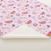Tropisch roze Memphis Style Pattern Sherpa Deken (3/4)