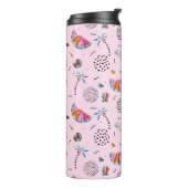 Tropisch roze Memphis Style Pattern Thermosbeker (Gedraaid links)