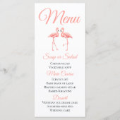 Tropisch Roze Menu Flamingo Strand Zomer Bruiloft (Voorkant)