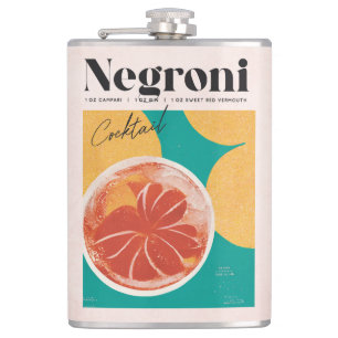 Tropisch roze negroni Cocktail Retro Heupfles