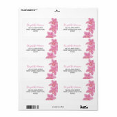 Tropisch roze orchidee bloemenadres etiket (Full Sheet)