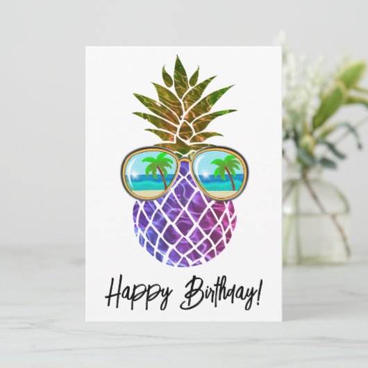 Tropisch roze paarse ananas (Staand voorkant)