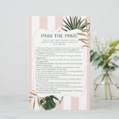 Tropisch roze pas de prijs vrijgezellenfeest spel (Staand voorkant)