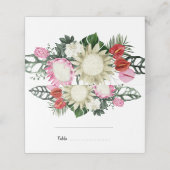 Tropisch roze protea Monstera Leaf | WATERVERF (Buitenkant ongevouwen)