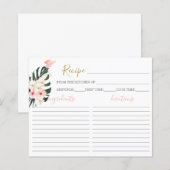 Tropisch roze Vrijgezellenfeest Recipcard (Voorkant / Achterkant)