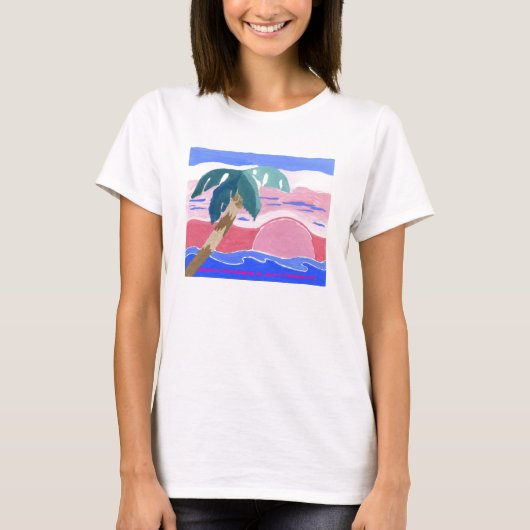 Tropisch roze zonnehemd t-shirt (Voorkant)
