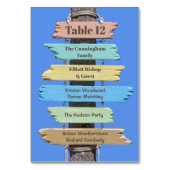 Tropisch Rustiek Strand Teken Trouwstoel Plan Kaart (Voorkant)