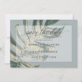 Tropisch Rustieke Waterverf Split Leaf Save The Da Save The Date (Voorkant)