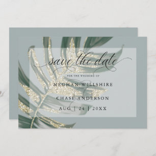 Tropisch Rustieke Waterverf Split Leaf Save The Da Save The Date