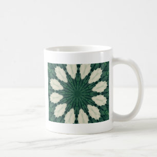 Tropisch Sacramento Groen en Zilverblad Mandala. Koffiemok