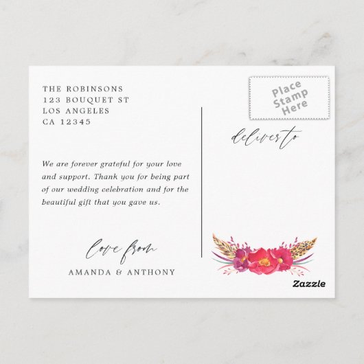 Tropisch Safari Bruiloft Bedankt Briefkaart (Achterkant)